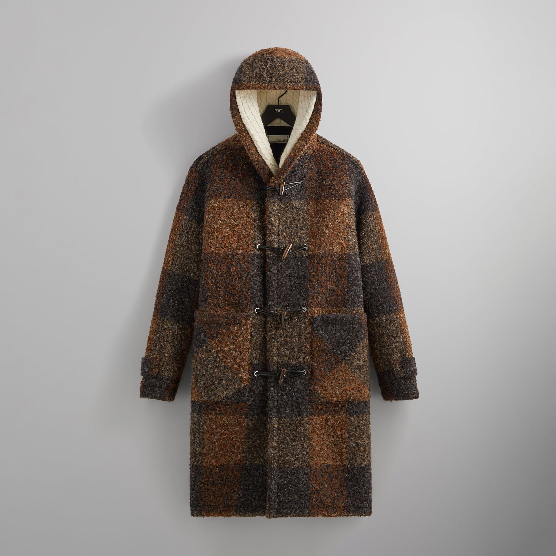 &Kin Boucle Check Nolen Coat - Kindling