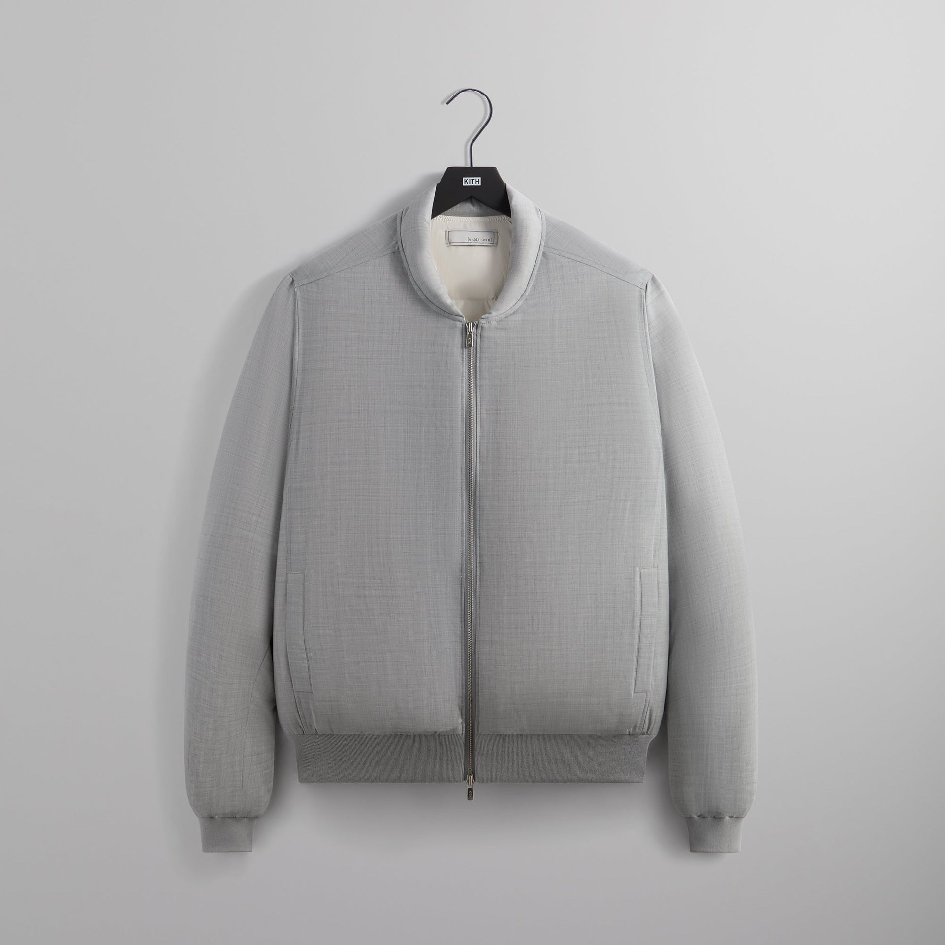 &Kin Liam Puffed Bomber Jacket - Light Heather Grey