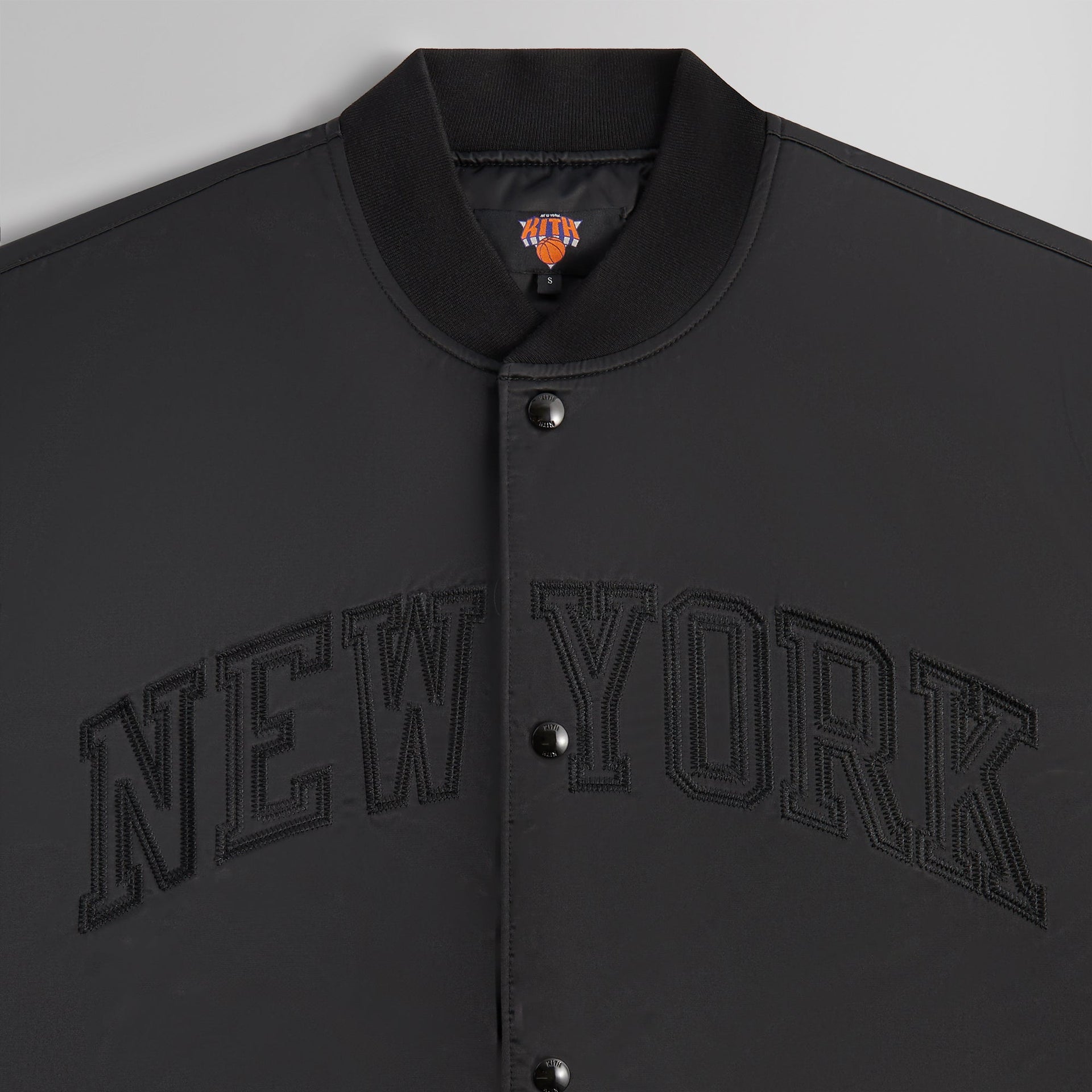 Kith for the New York Knicks Ball Satin Bomber Jacket - Black