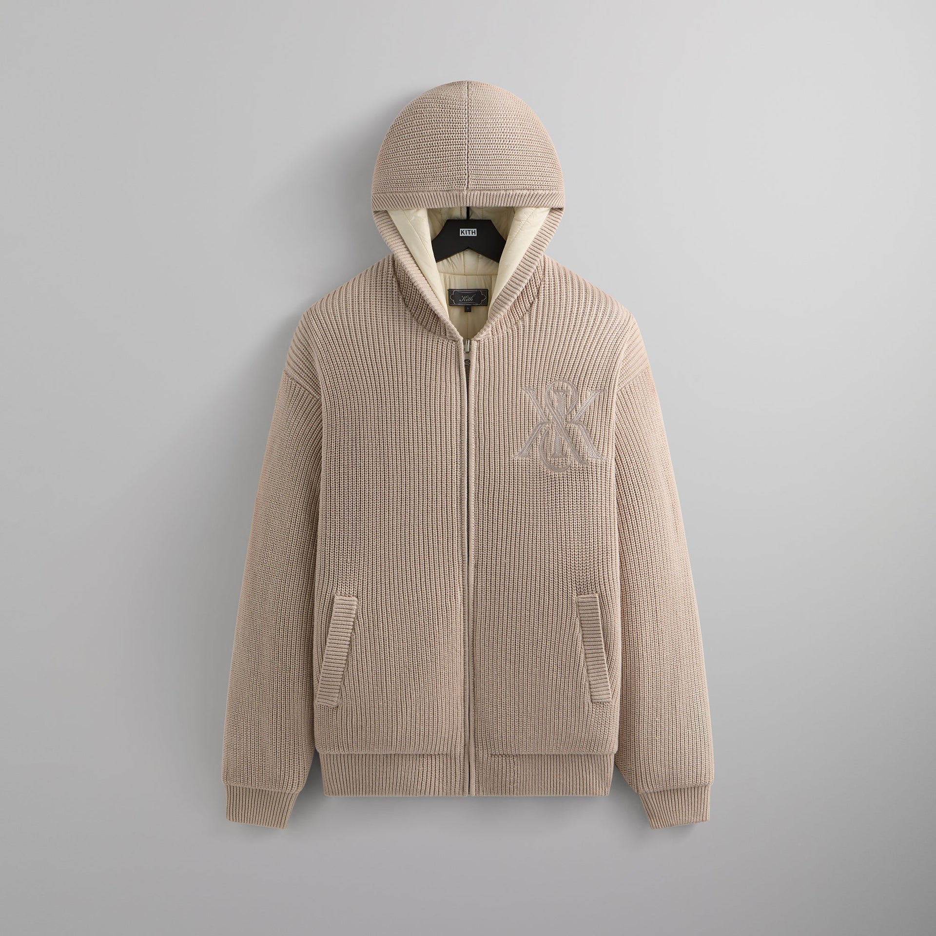 Kith Reversible Rib Knit Sierra Hoodie - Grain