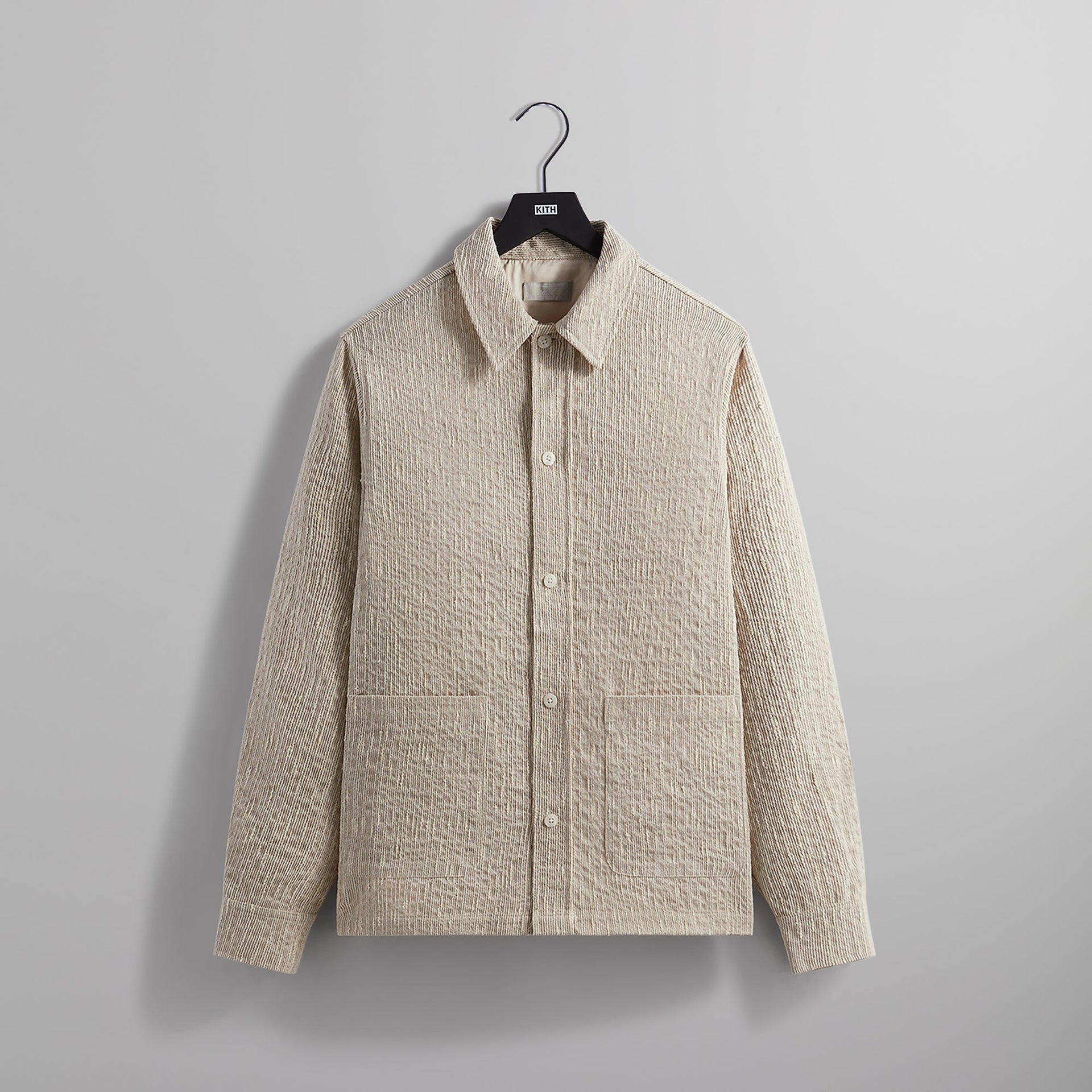 Kith Slub Boucle Boxy Collared Overshirt - Canvas