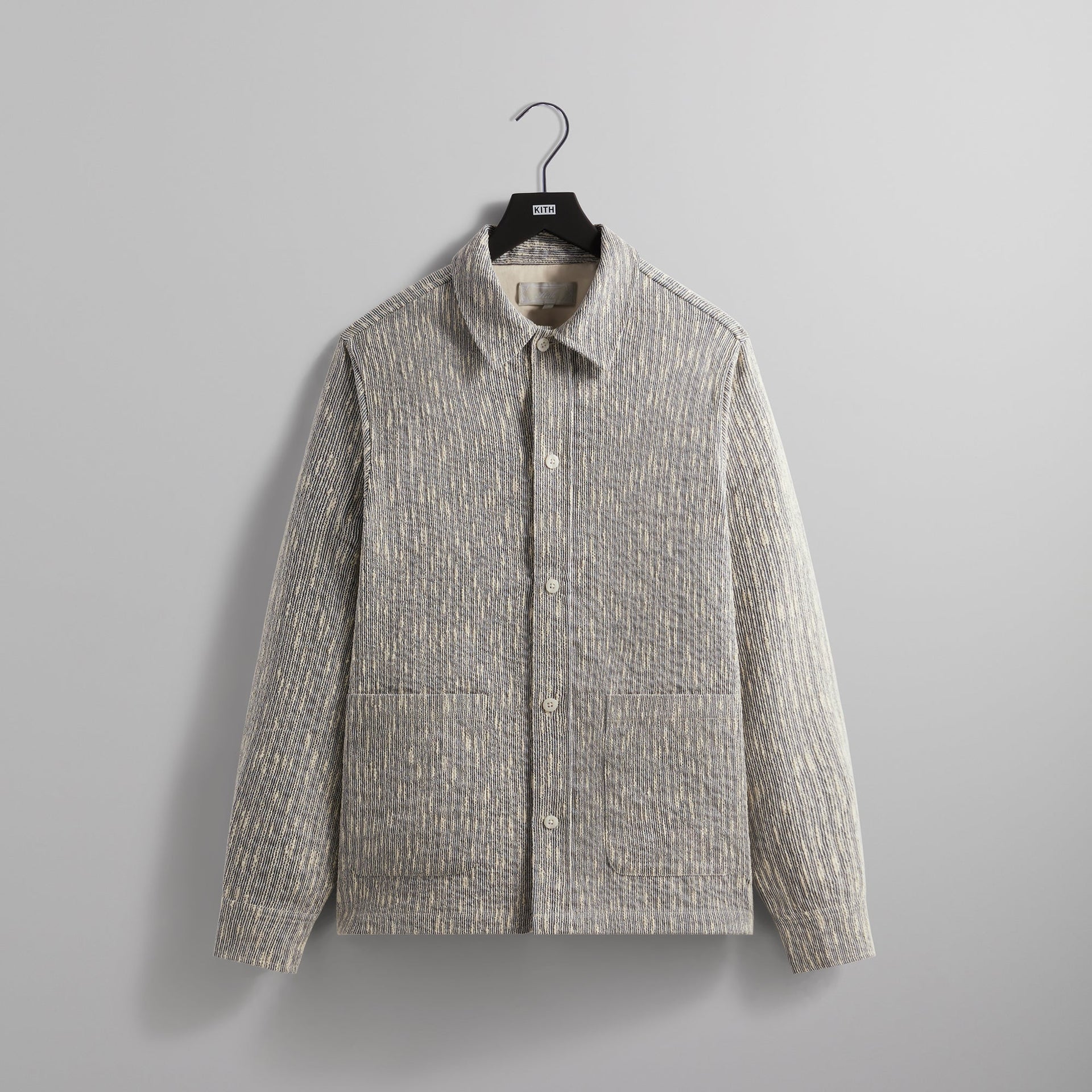 Kith Slub Boucle Boxy Collared Overshirt - Ink