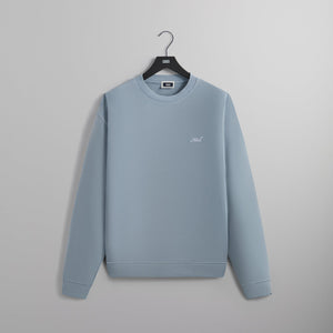 Kith Crystal Wash Interlock Vintage Crewneck -  Light Indigo