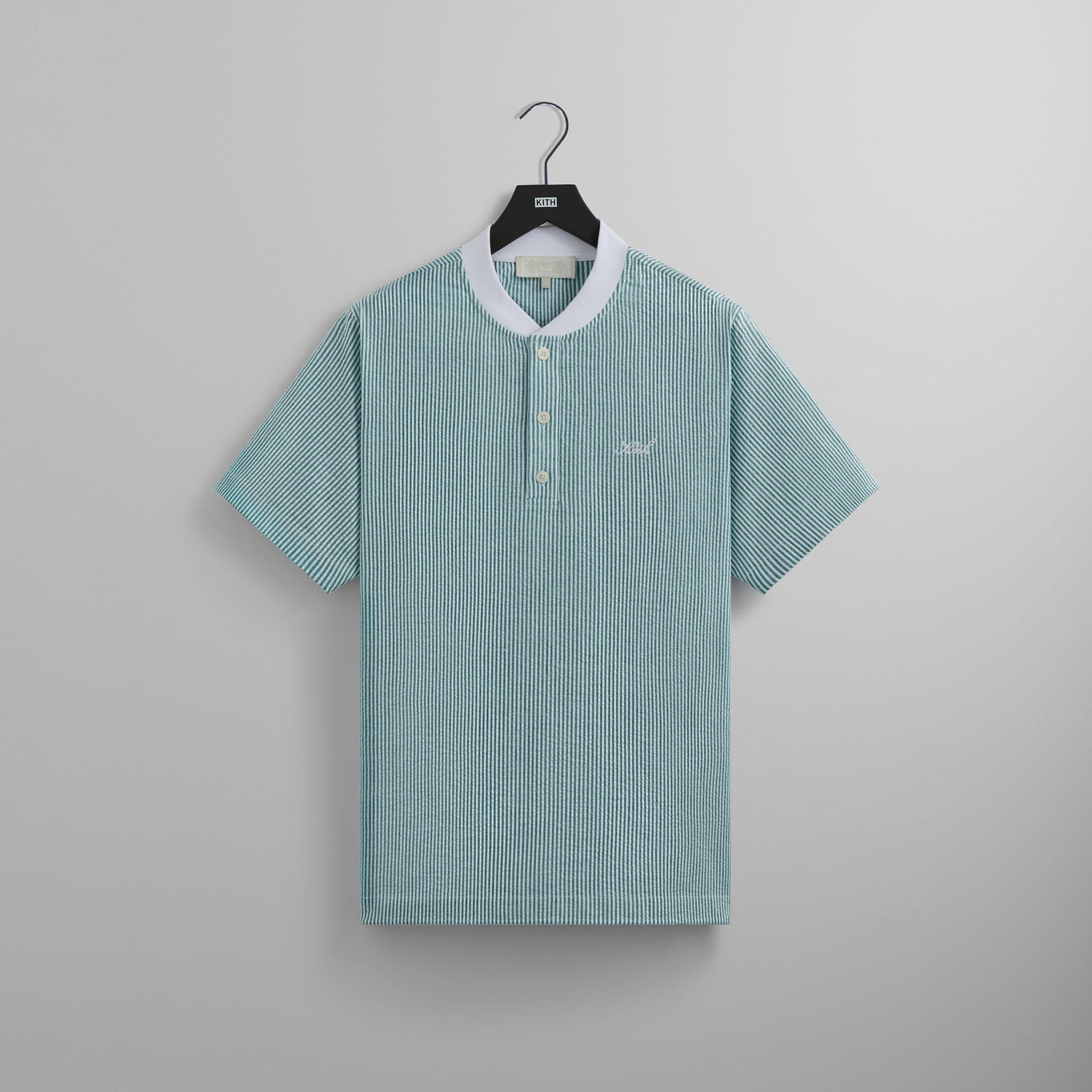 Kith Seersucker Pearson Henley Pullover - Conifer