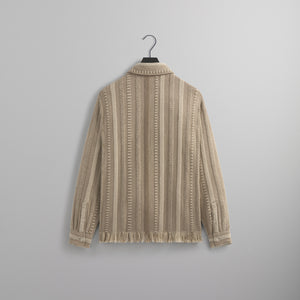 Kith Mixed Stripe Tweed Boxy Collared Overshirt - Creme