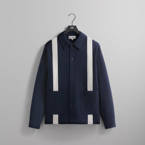 Kith Seersucker Long Sleeve Boxy Collared Overshirt - Nocturnal