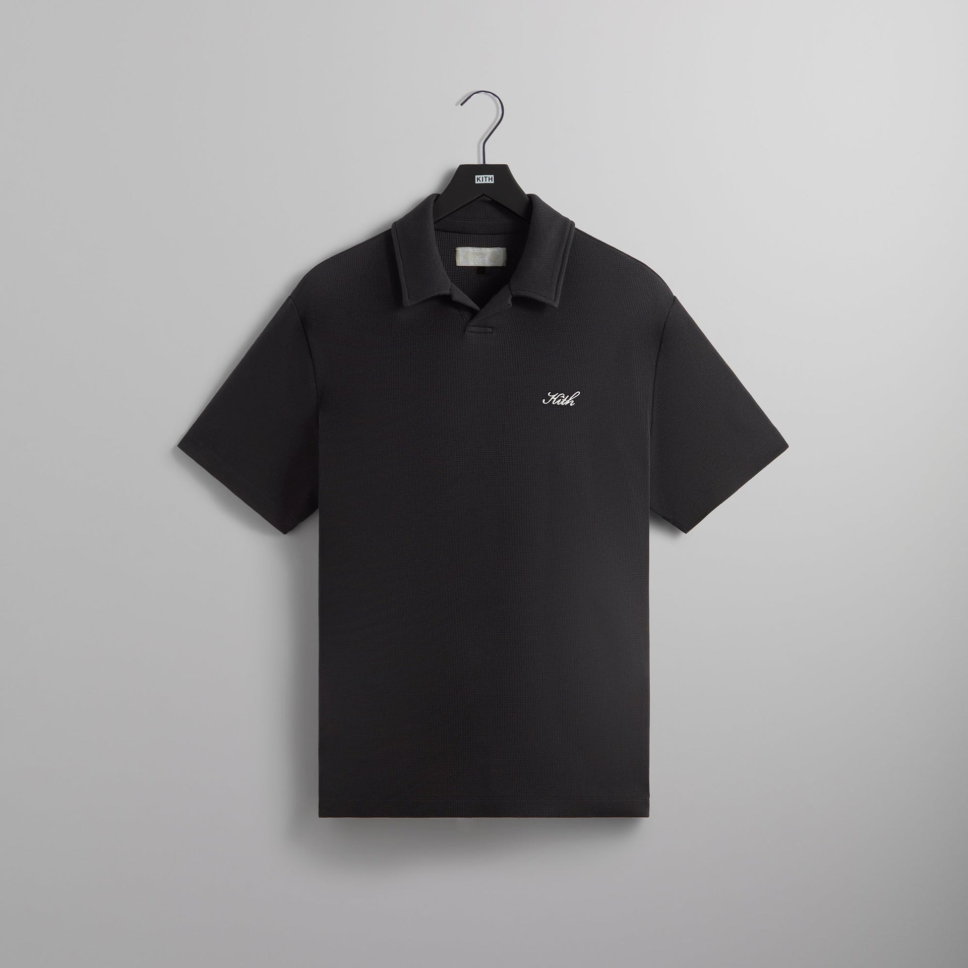 Kith Micro Waffle Drew Polo - Black