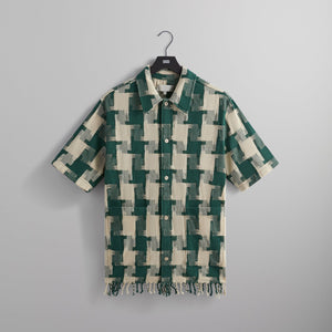 Kith Jumbo Houndstooth Boxy Collared Overshirt - Conifer