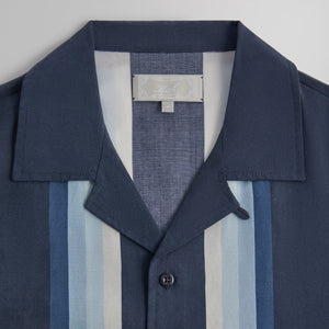 Kith Border Stripe Thompson Camp Collar Shirt - Nocturnal