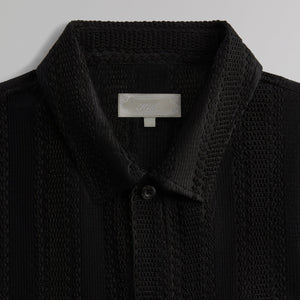 Kith Ladder Lace Boxy Collared Overshirt - Black