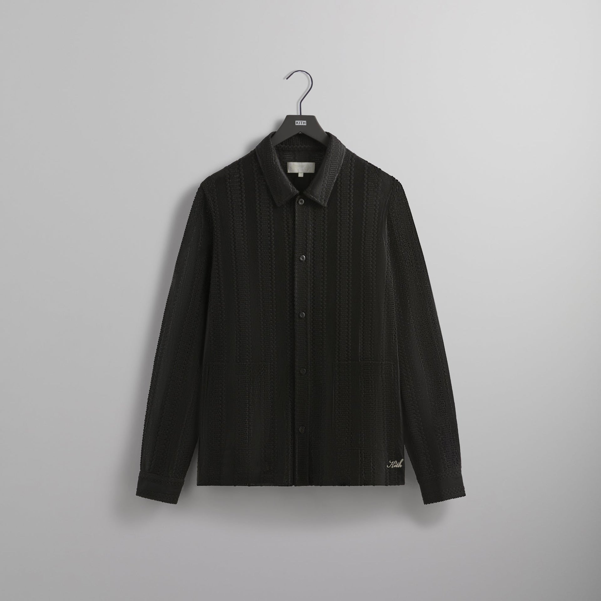 Kith Ladder Lace Boxy Collared Overshirt - Black