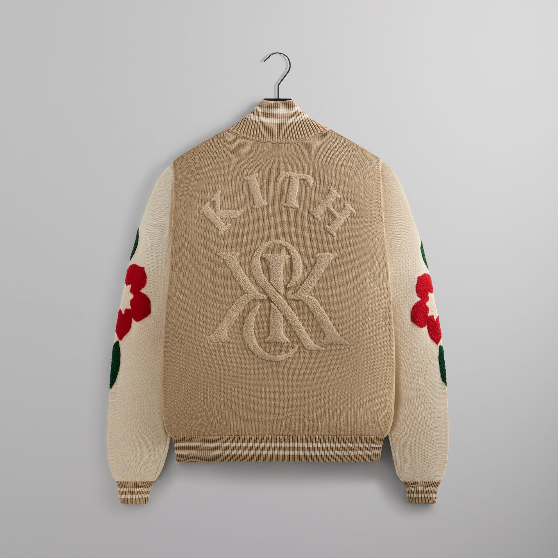 Kith Floral Crest Wyona Full Zip Sweater - Canvas