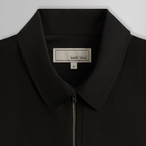 &Kin Tropical Wool Marquis Zip Up Shirt - Black