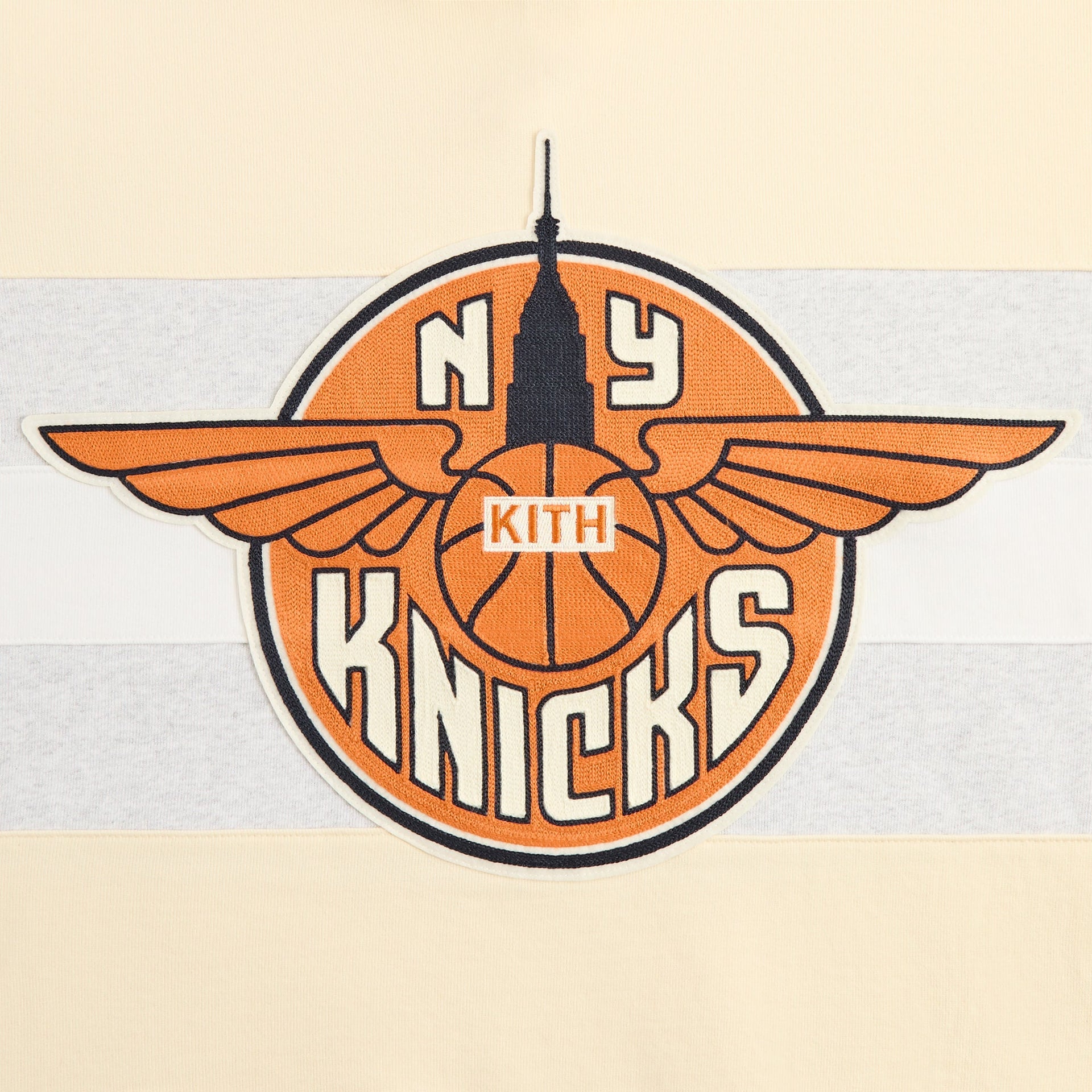 Kith for the New York Knicks Wings Nelson Collared Pullover - Sandrift