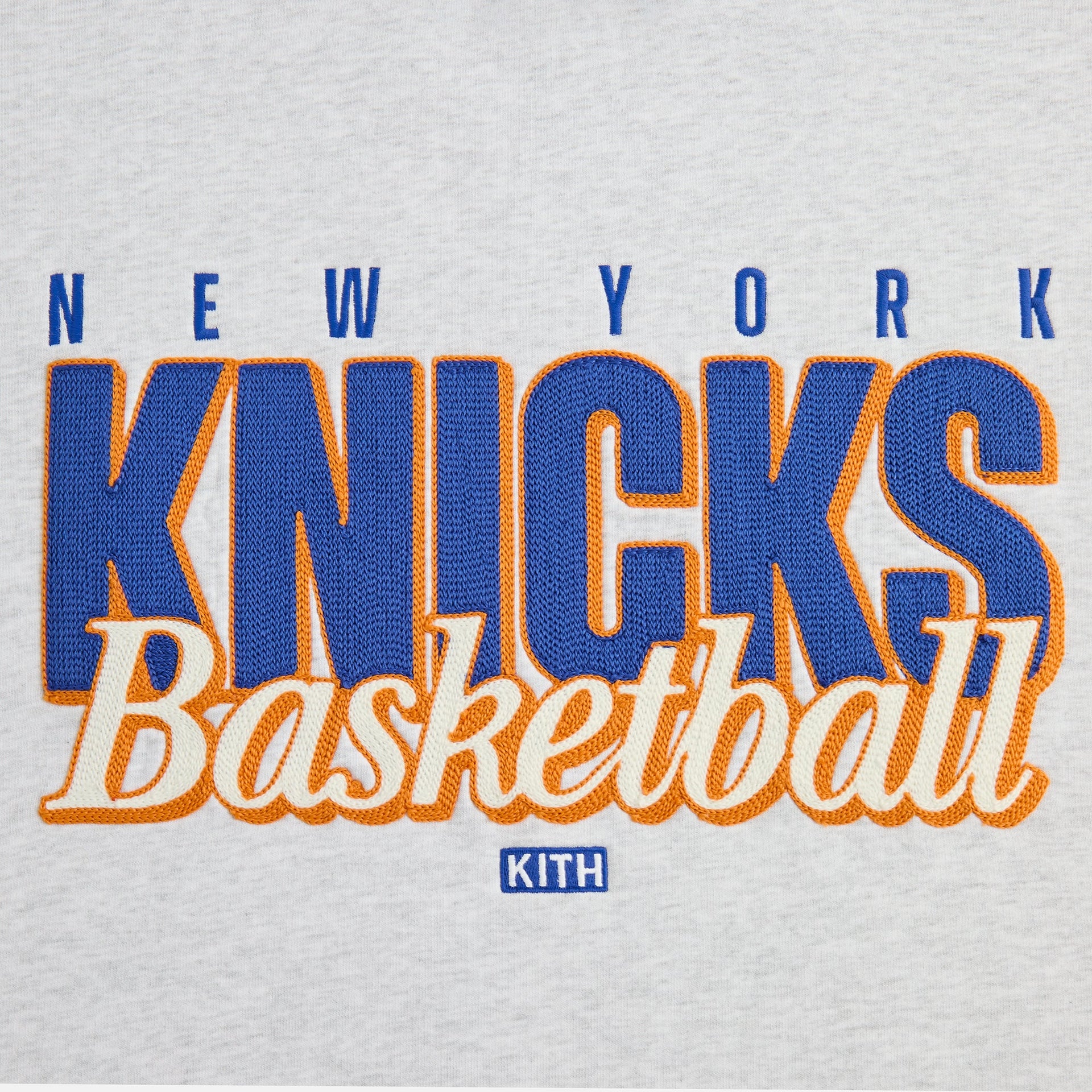 Kith for the New York Knicks Classic Vintage Nelson Crewneck - Light Heather Grey