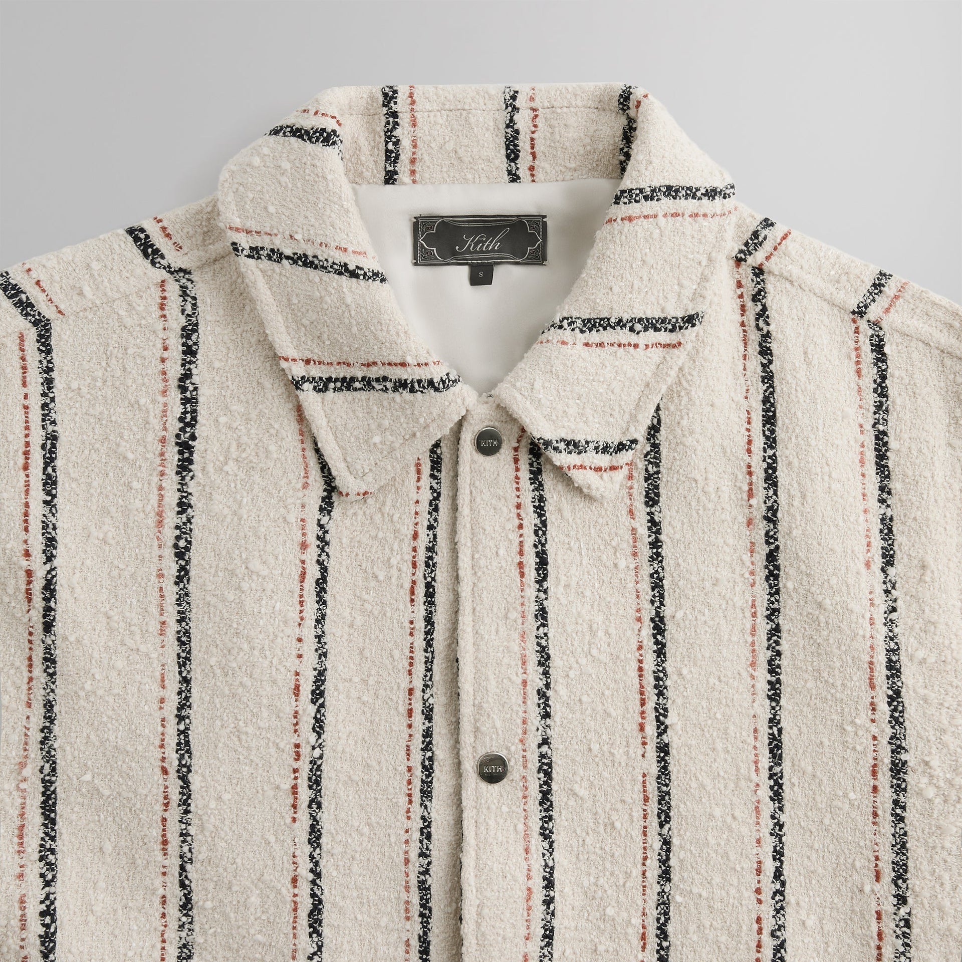 Kith Striped Boucle Coaches Jacket - Whisper