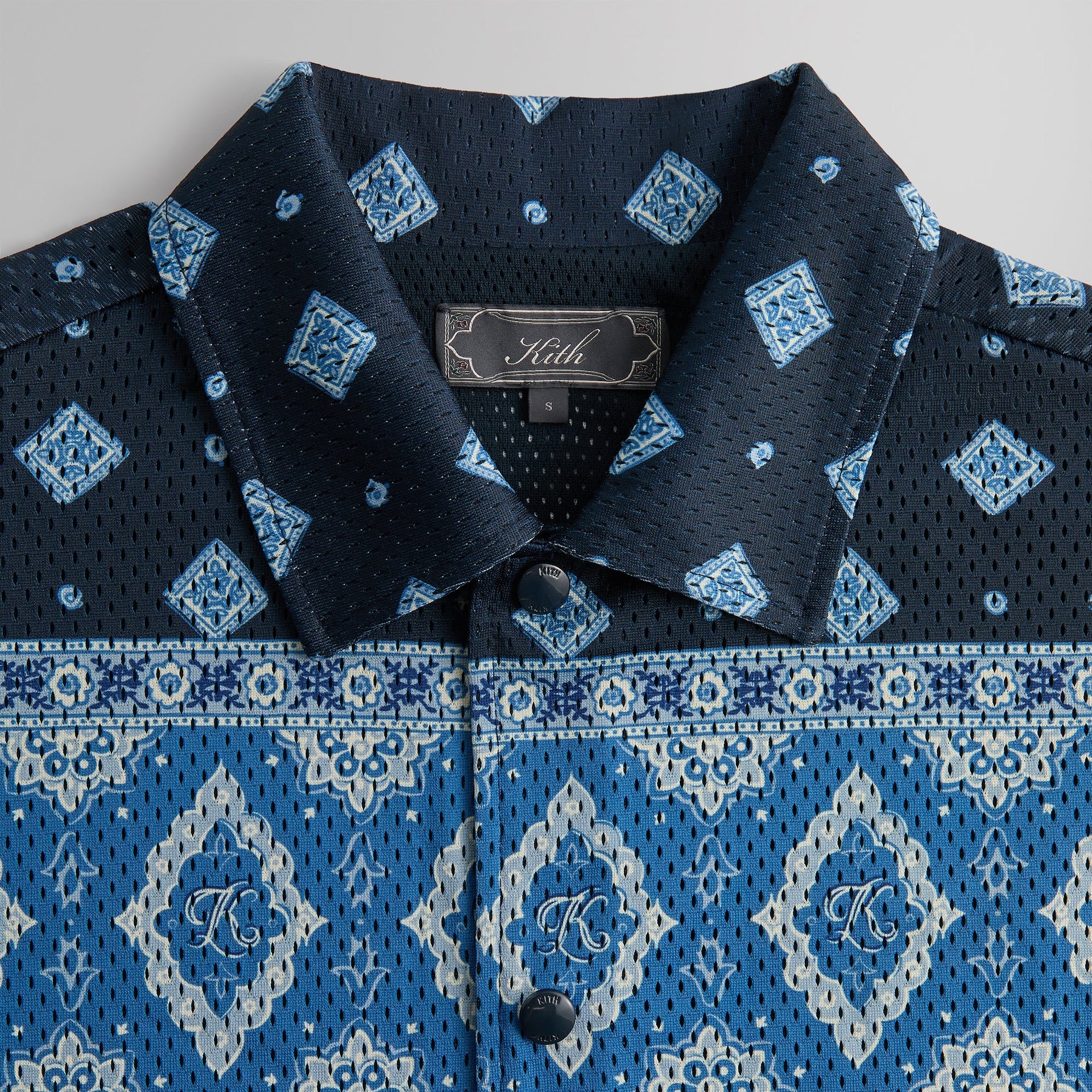 Kith Printed Mesh Woodpoint Shirt - Nocturnal