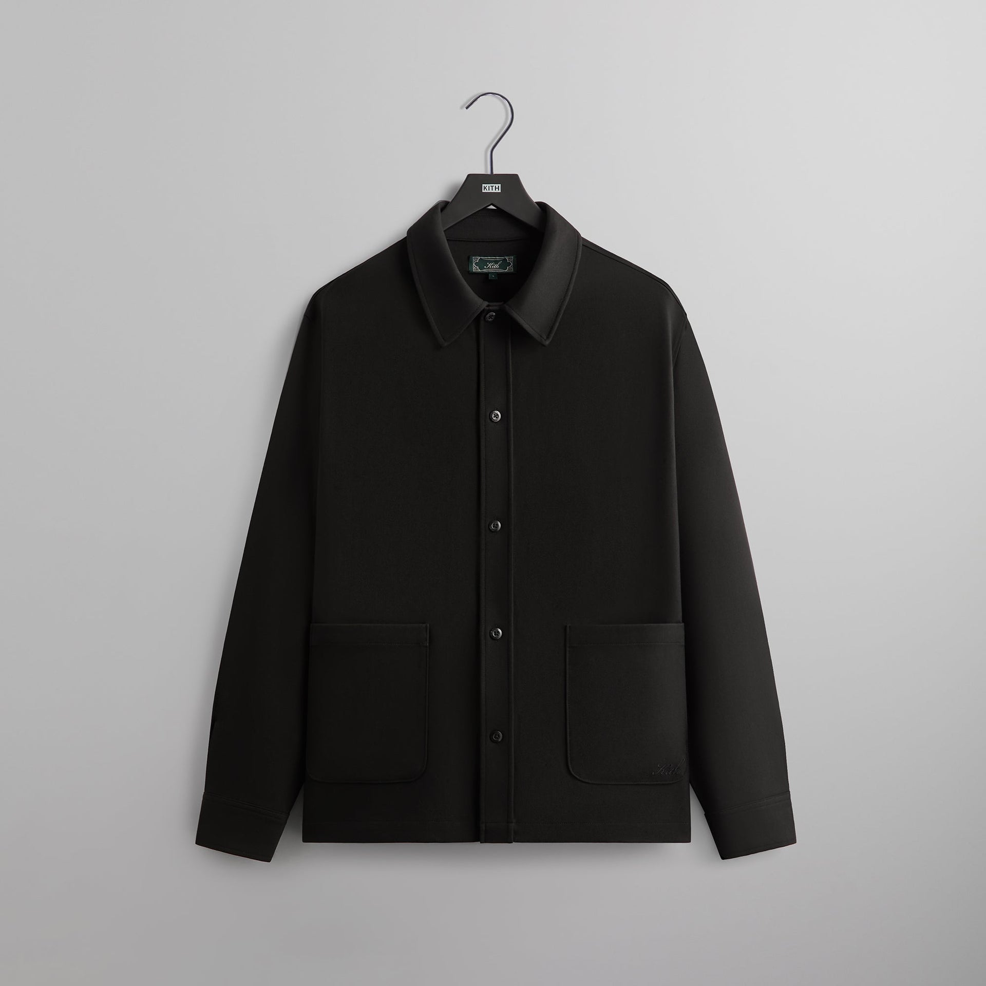 Kith Double Knit Boxy Collared Overshirt - Black