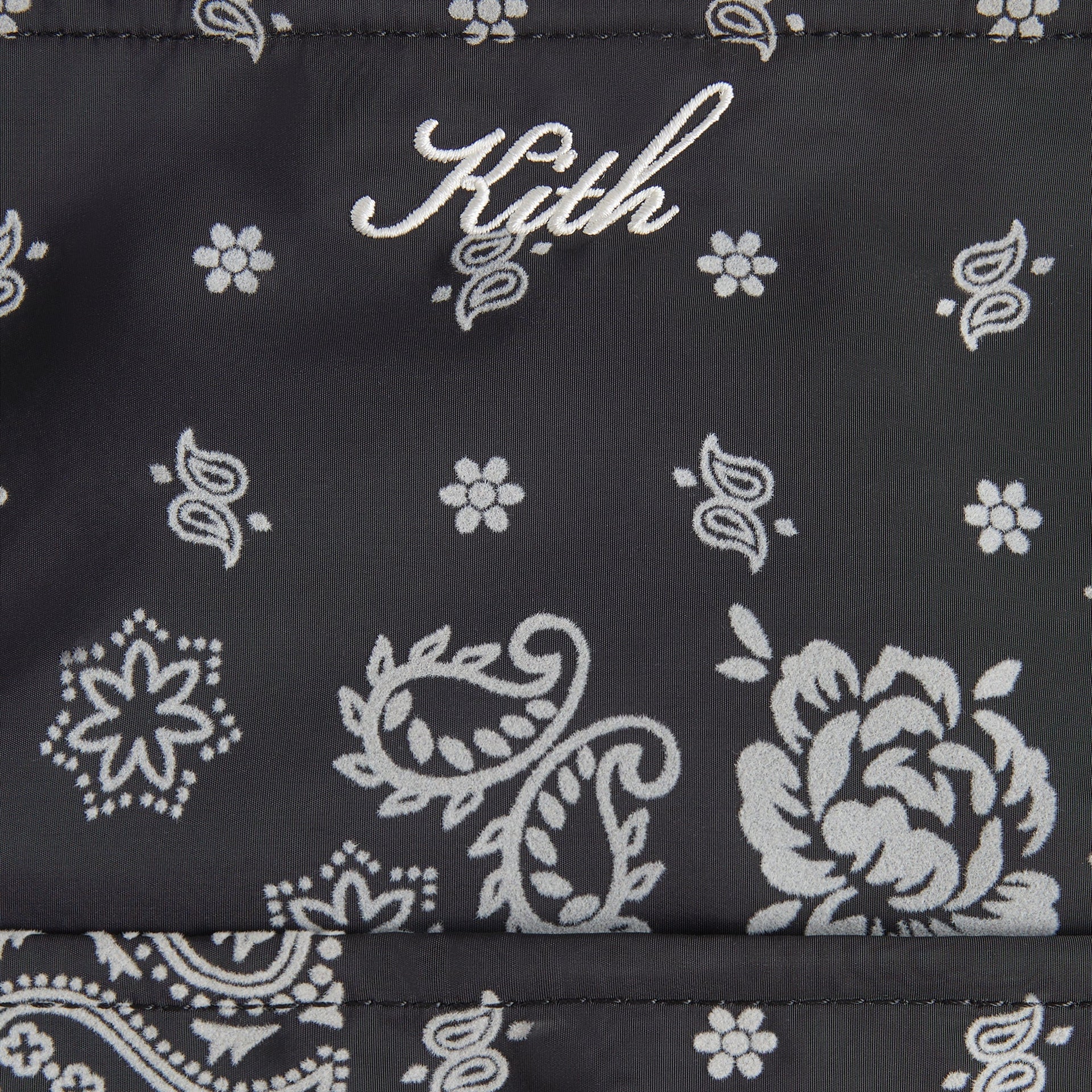 Kith Paisley Flocked Nylon Tote Bag - Black