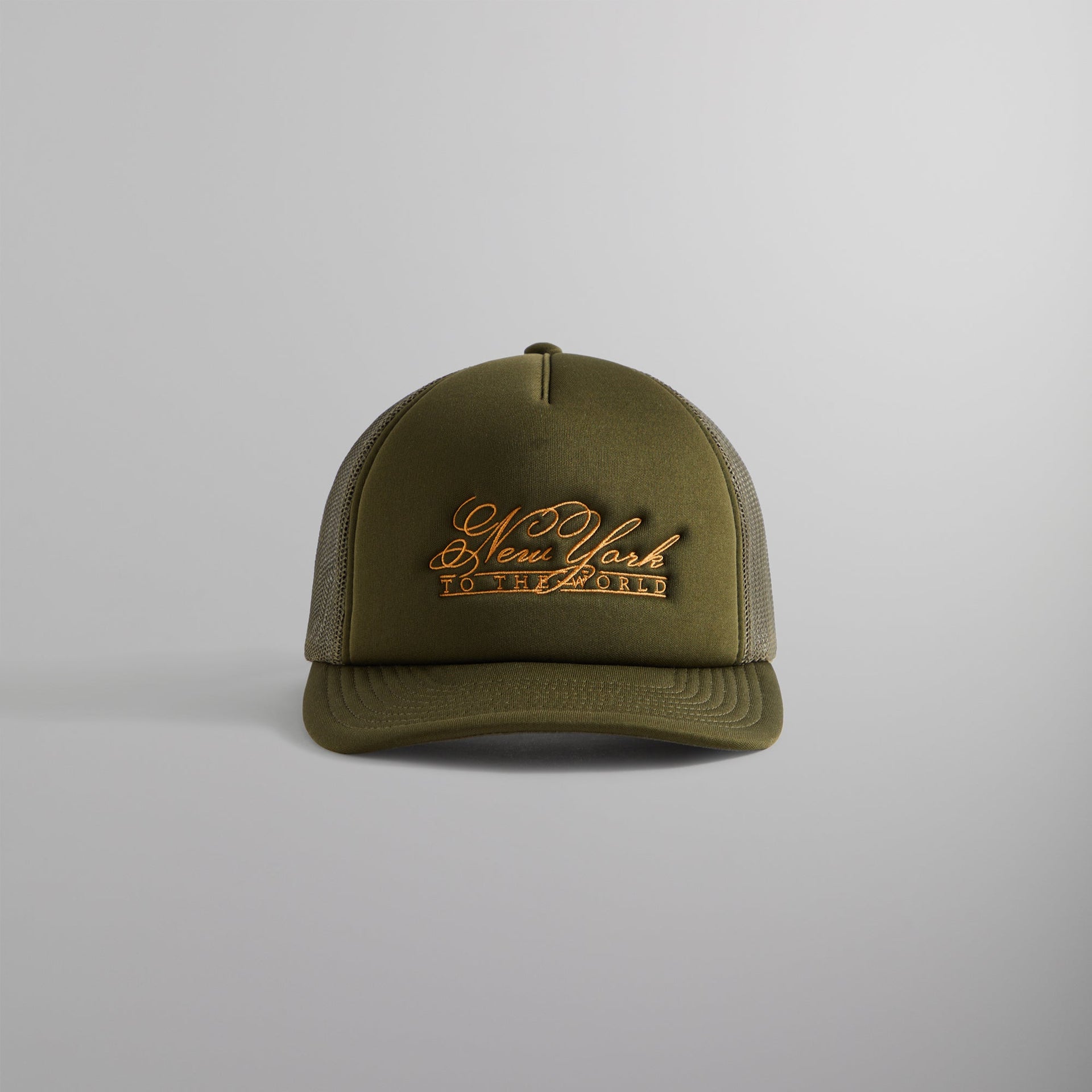 Kith NY to the World Nolan Poly Foam Trucker Hat - Cypress