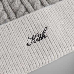 Kith Cable Knit Mia Beanie - Light Heather Grey