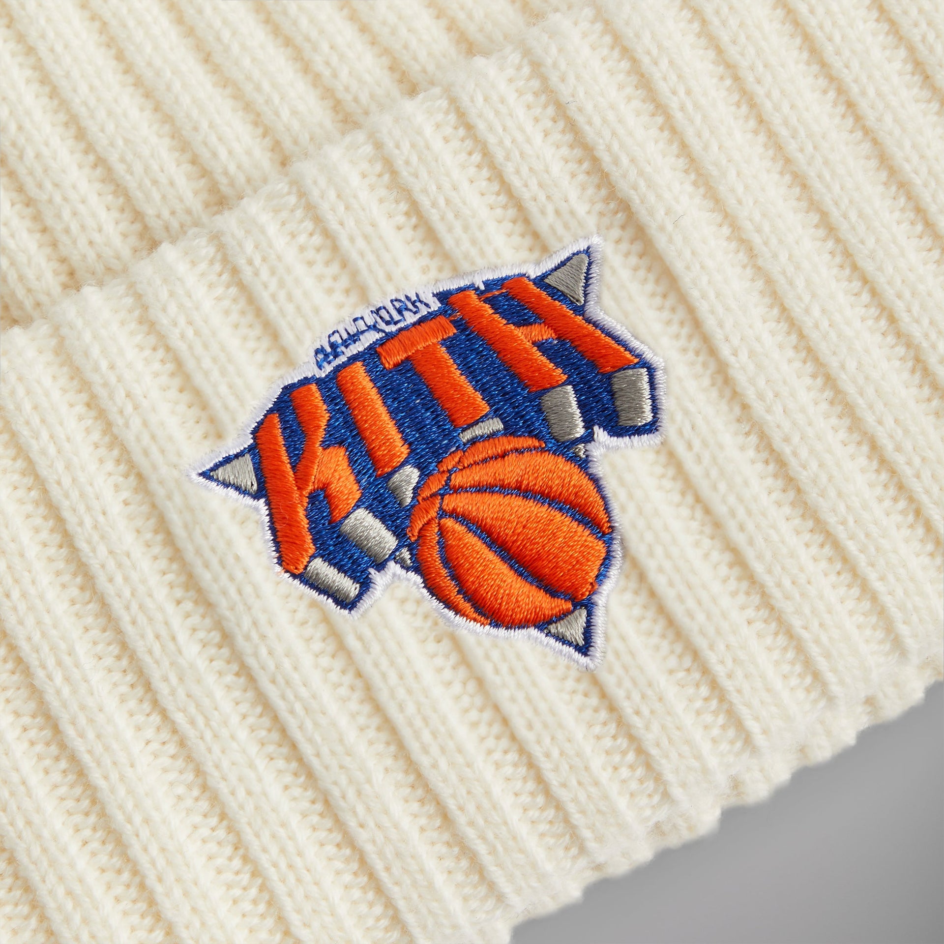 Kith for the New York Knicks Logo Beanie - Sandrift