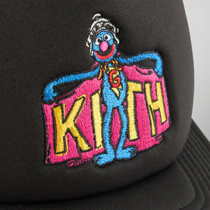 Kith for Sesame Street Super Grover Nolan Trucker Cap - Black