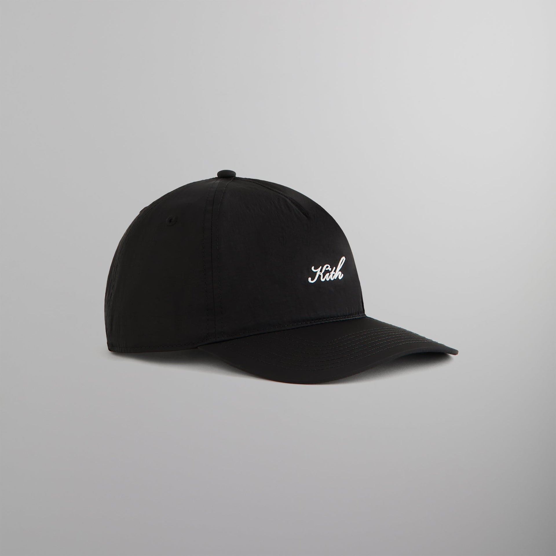 Kith Script Wrinkle Nylon Bay Low Profile Pinch Crown Cap - Black