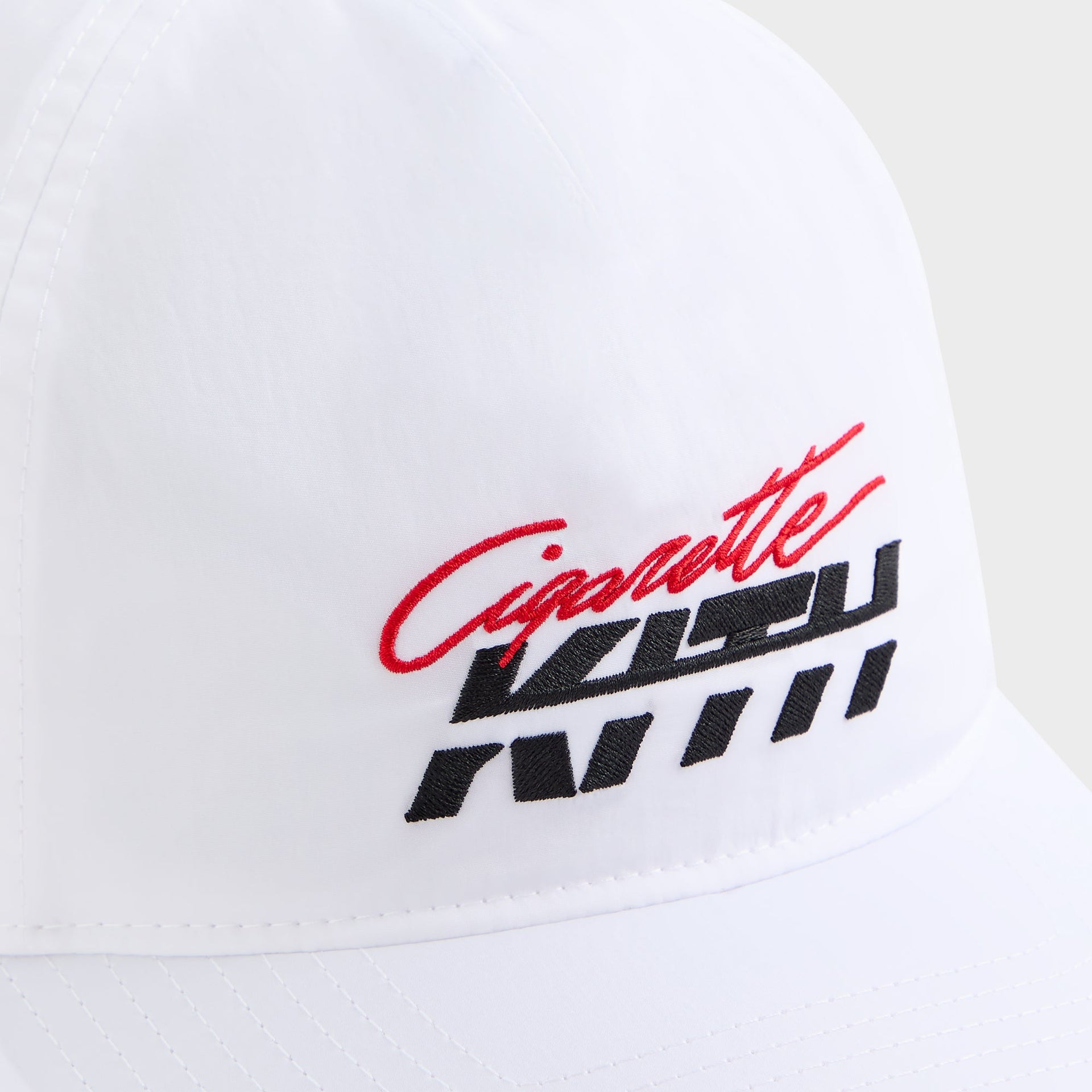 Kith for Cigarette Wrinkle Nylon Bay Speed Low Pinch Crown Snapback - White