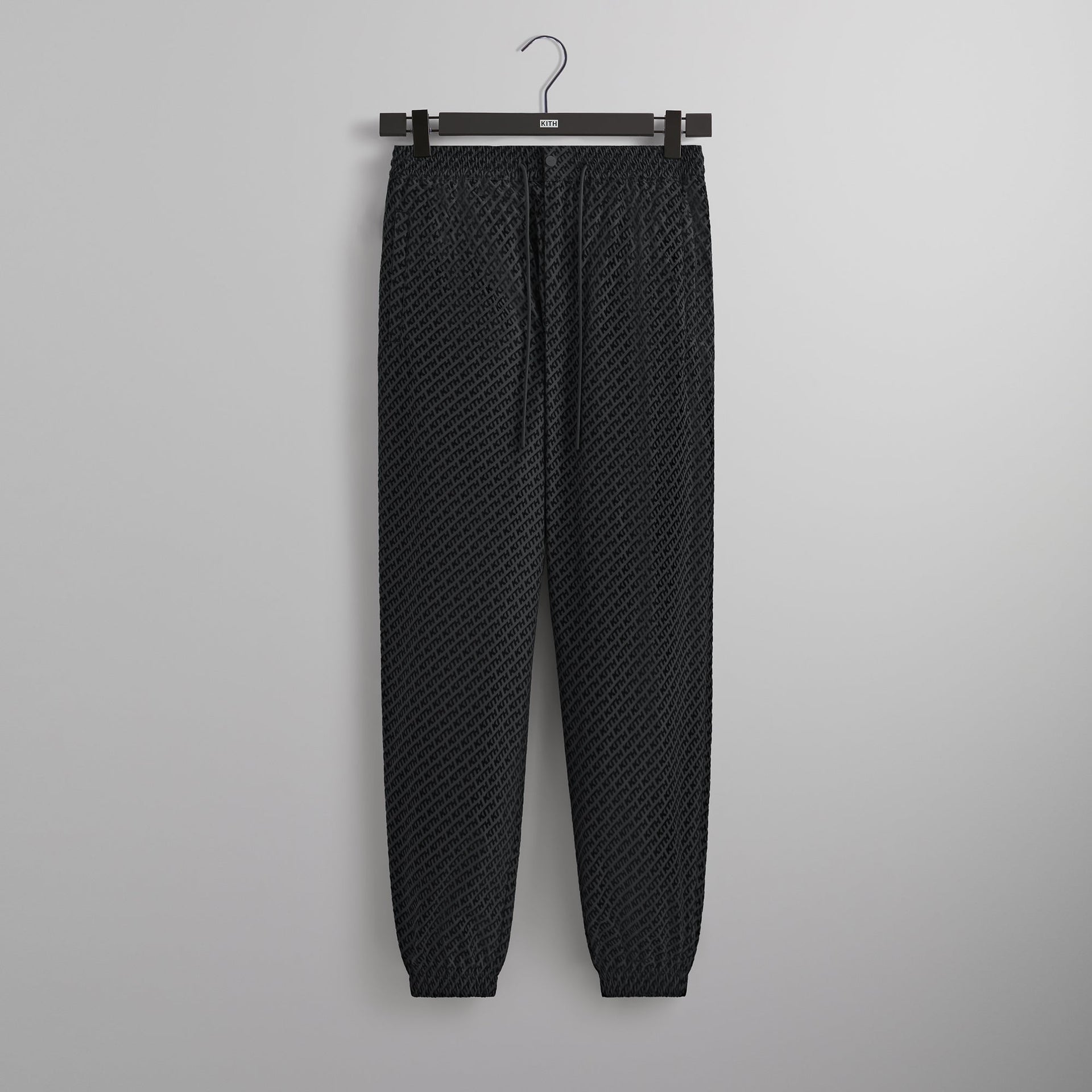 Kith Flocked Italic Monogram Davon Pant - Black