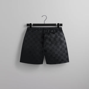 Kith Checkered Satin Collins Short - Black