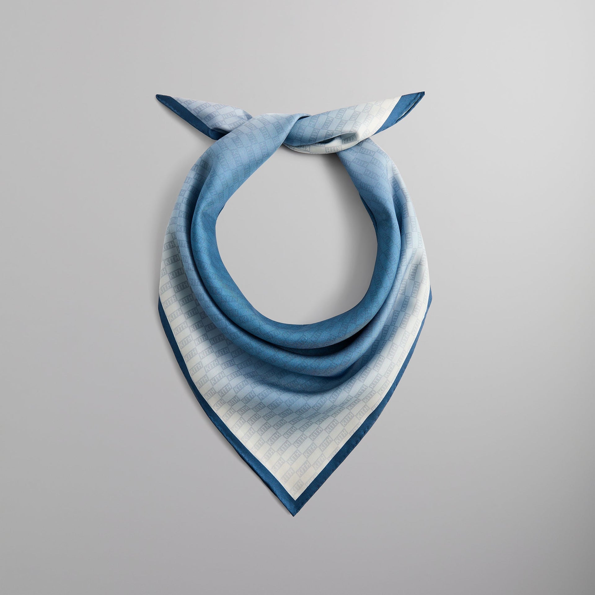 Kith Monogram Ombre Printed Silk Scarf - Indigo