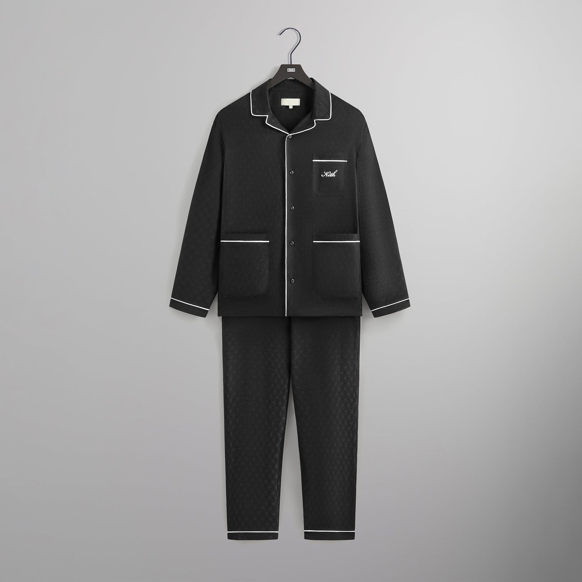 Kithmas Crest Monogram Pajama Set - Black