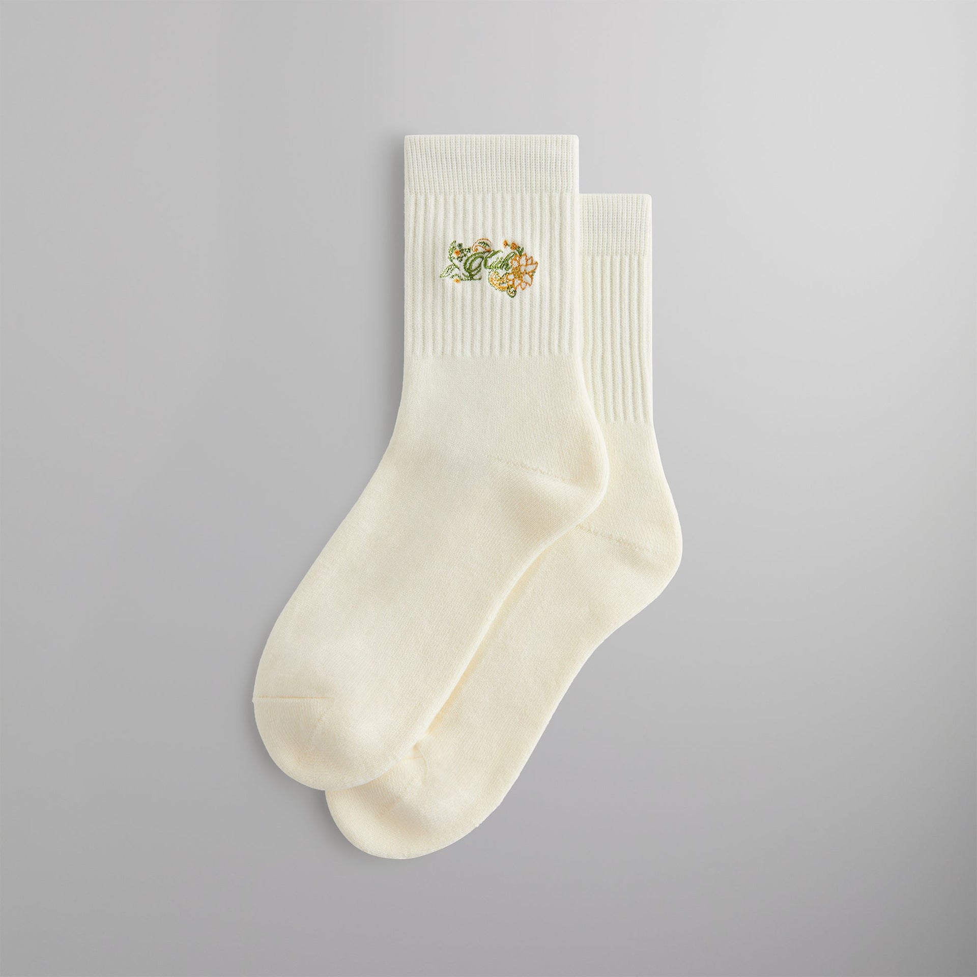 Kith Paisley Embroidery Mid Length Crew Socks - Silk