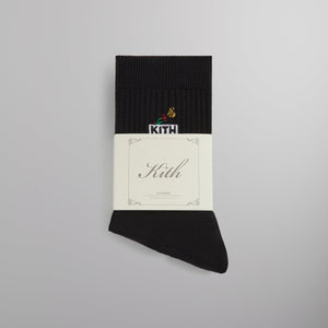 Kith Butterfly Box Logo Mid Crew Socks - Black