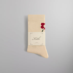 Kith Jacquard Rose Crew Socks - Sandrift