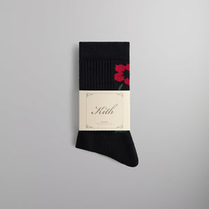 Kith Jacquard Rose Crew Socks - Nocturnal