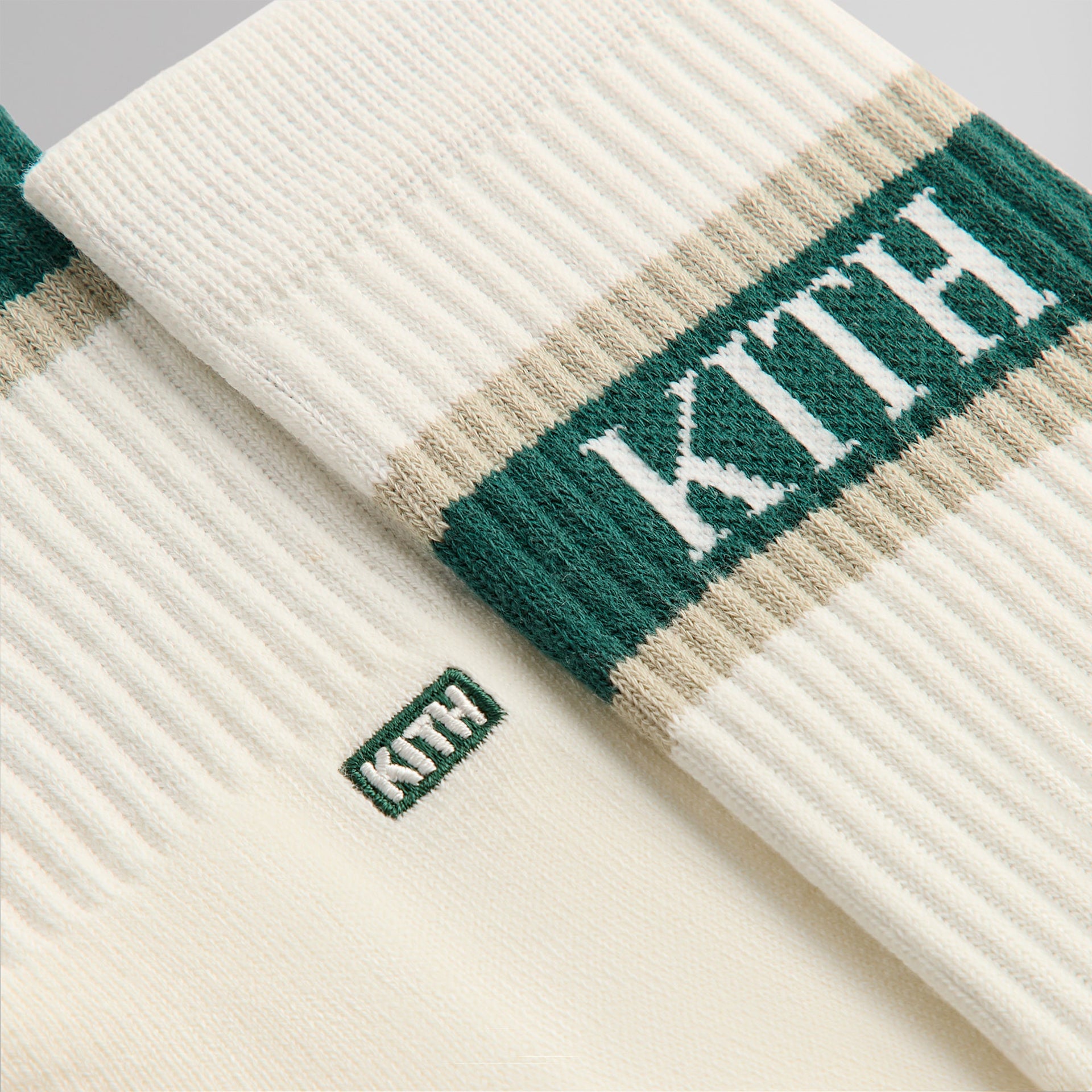 Kith New York Striped Crew Socks - Chronicle