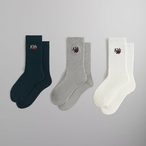 Kith 3-Pack Embroidered Rose Crew Socks - Multi