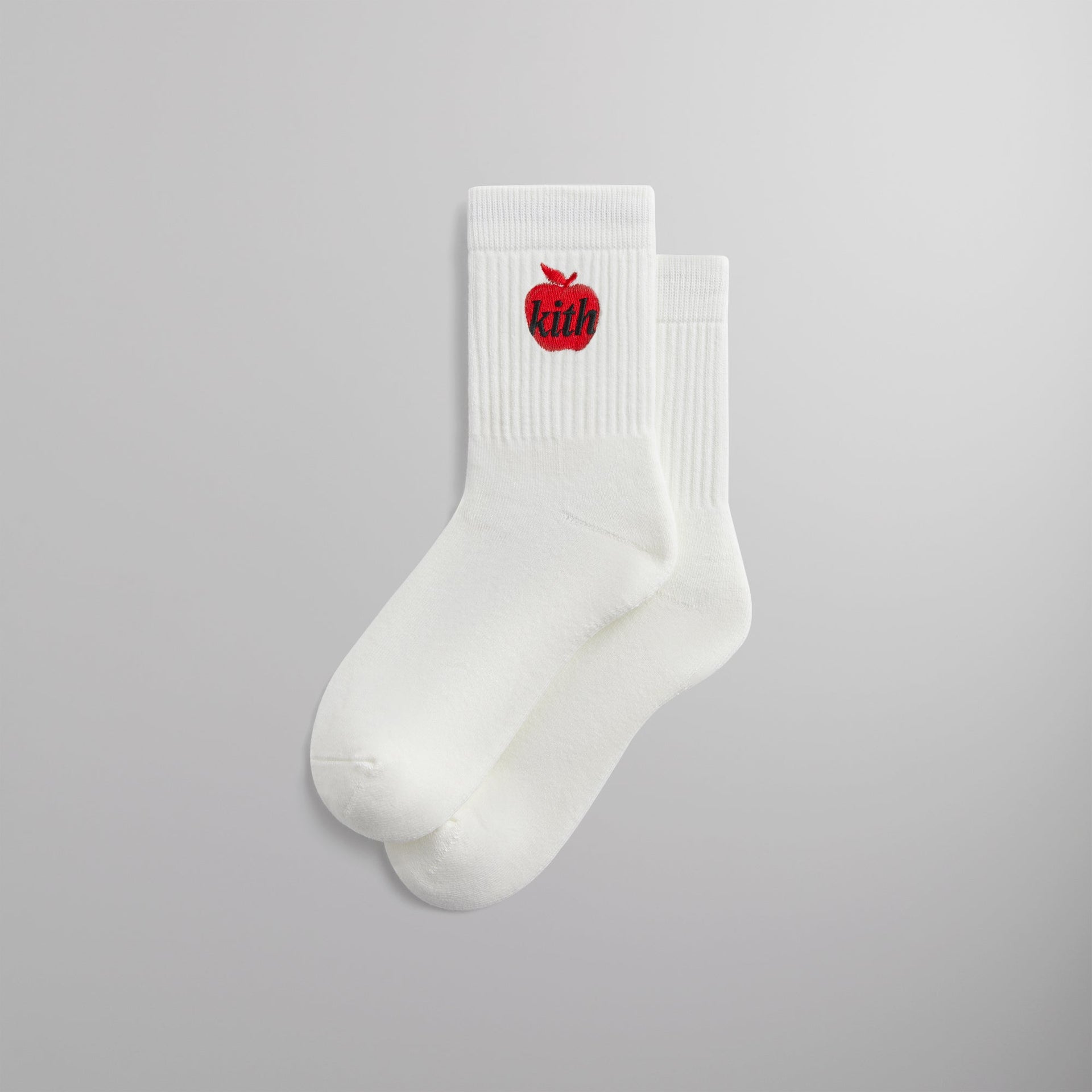 Kith Big Apple Mid Crew Sock - White