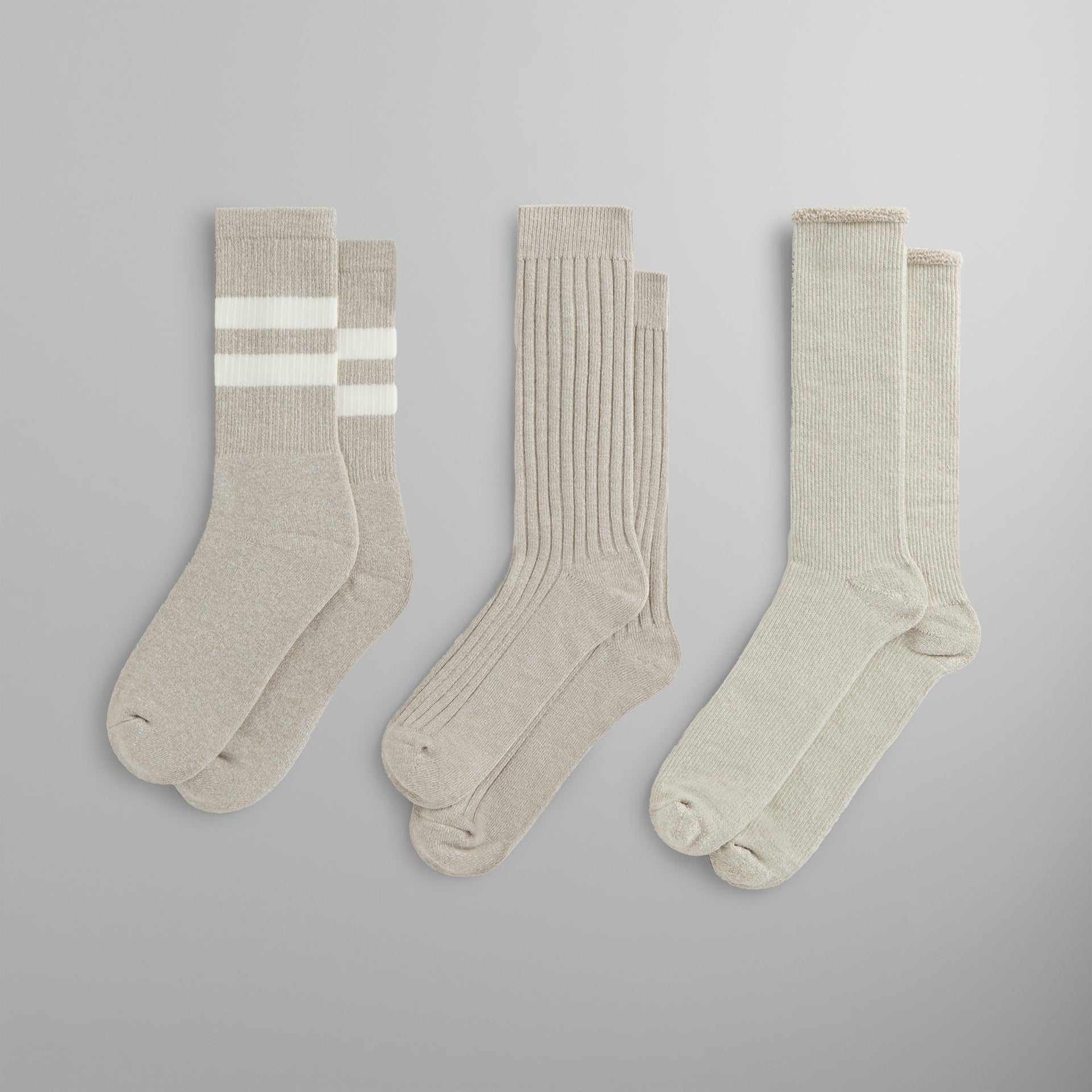 Kith Three Pack Mixed Cotton Socks - Carabiner Heather