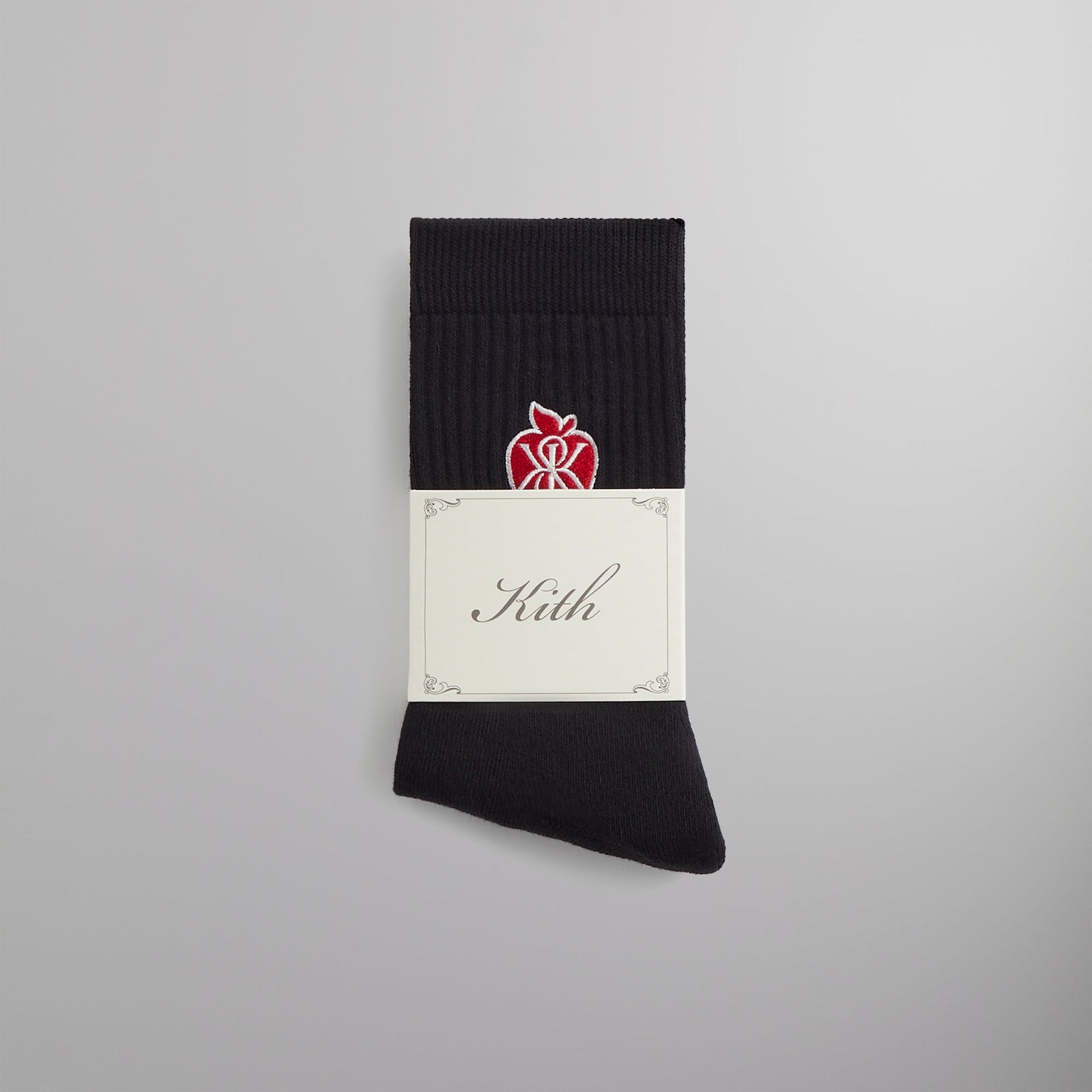 Kith Apple Crest Embroidered Socks - Black