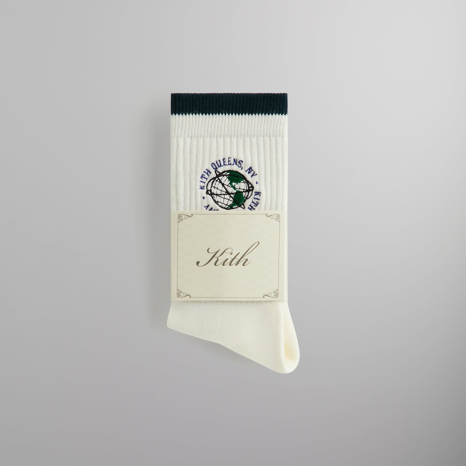 Kith Embroidered Globe Crew Sock - Silk