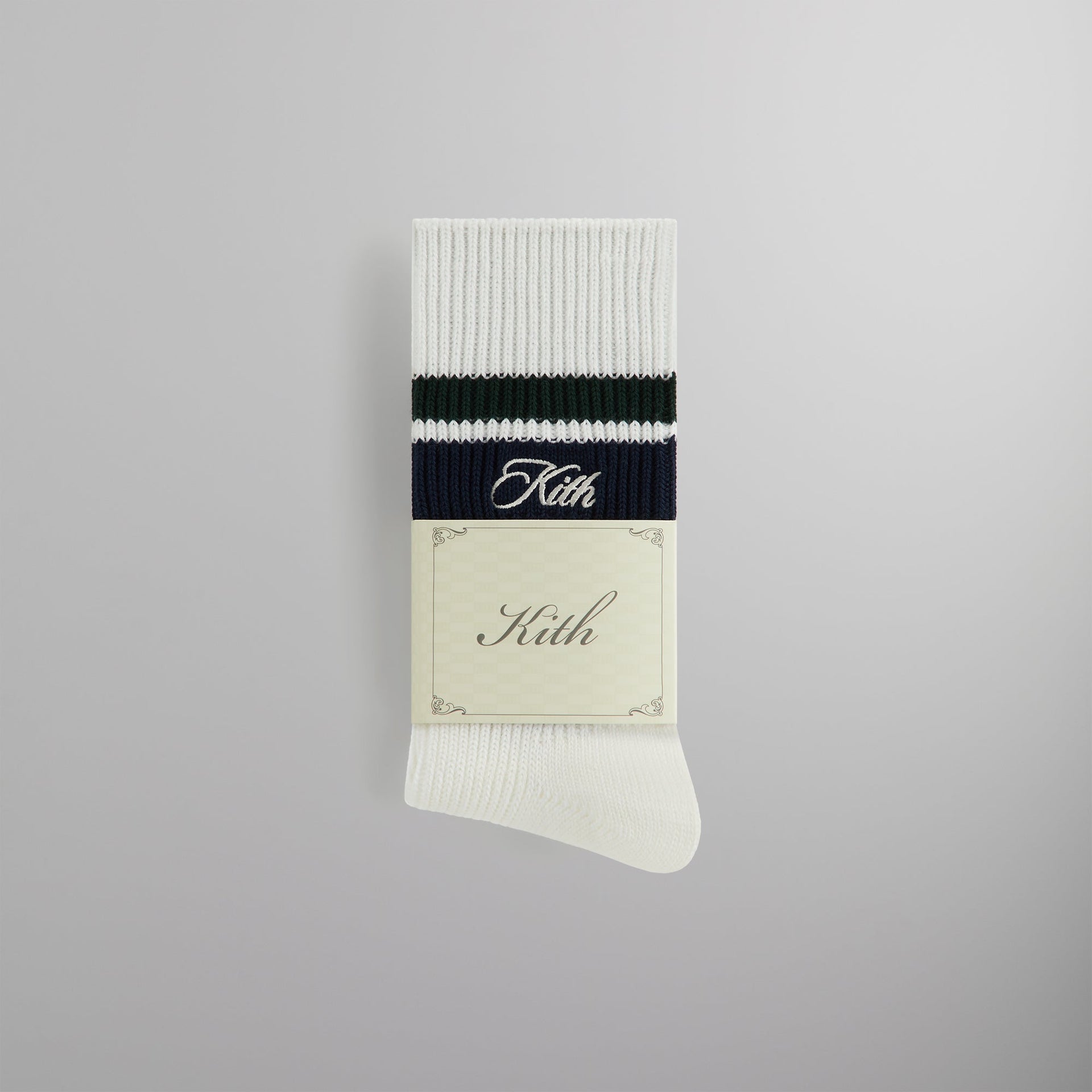 Kith Calf Stripe Relaxed Crew Sock - White