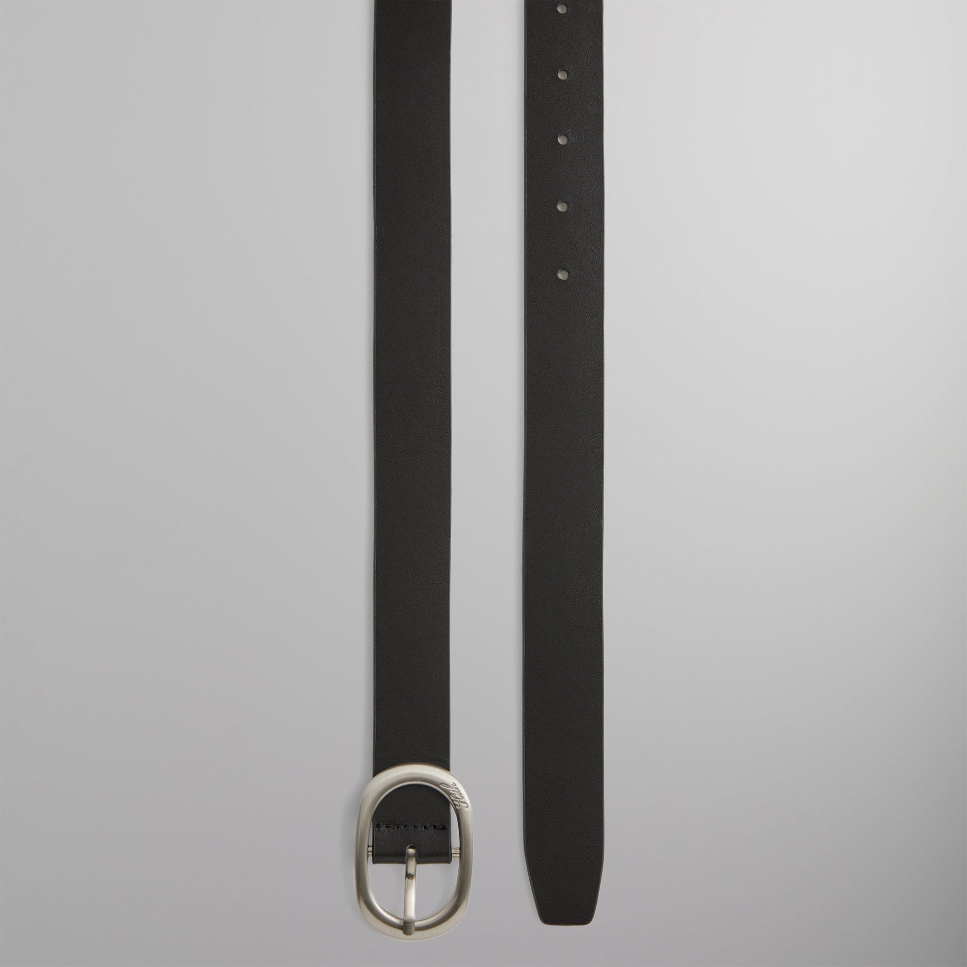 Kith Round Buckle Leather Belt - Black