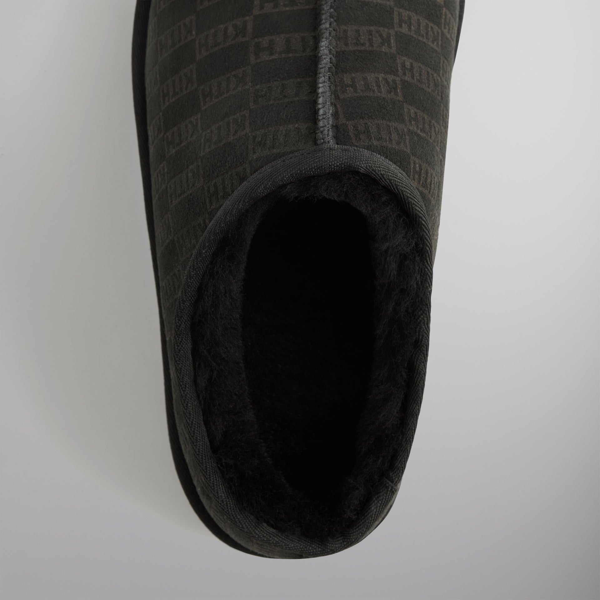 Kith Monogram Shearling Slippers - Black