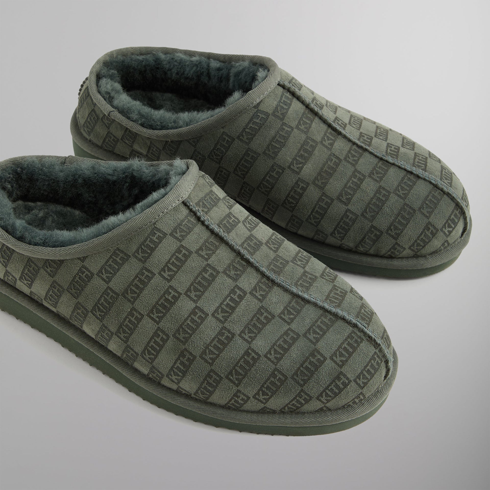 Kith Monogram Shearling Slippers - Stadium