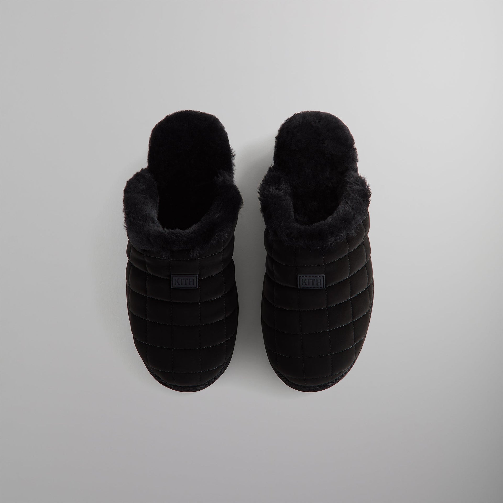 Kith Puffed Logo Slippers - Black