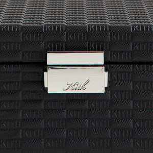 Kithmas Monogram Saffiano Leather Watch Box - Black