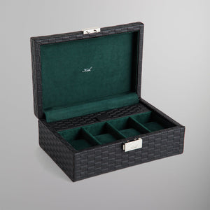 Kithmas Monogram Saffiano Leather Watch Box - Black